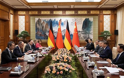Friedrich Merz bei seinen Konsultationen in Peking