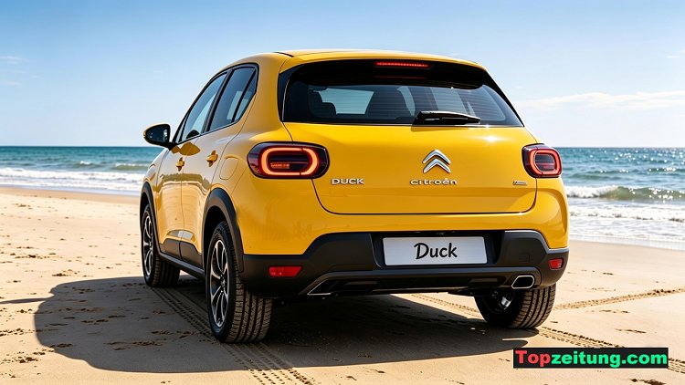 Der Citroën ë-2CV (die Ente 2026) zeigt sich von hinten